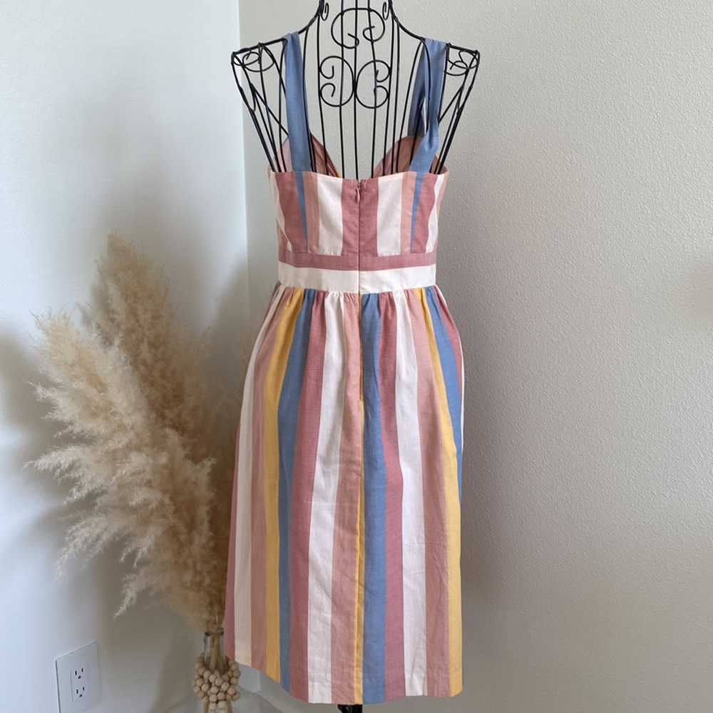 SOLD Madewell Tie Front Striped Cutout Dress NWOT - Picture 8 of 11